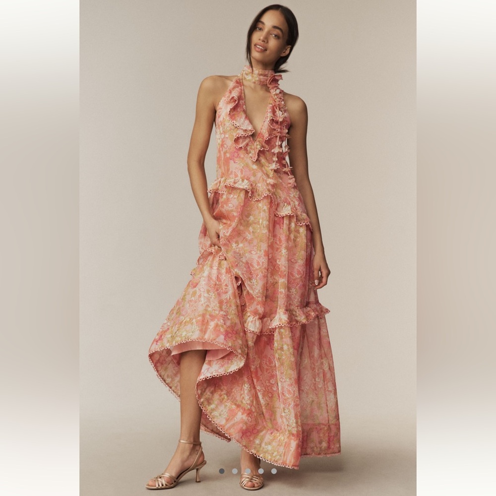 BHLDN Landon Organza 3D Ruffle Maxi